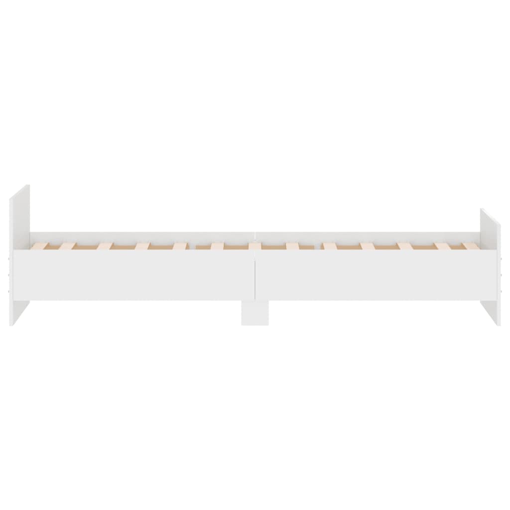 Bed Frame without Mattress White 75x190 cm Small Single  Engineered Wood