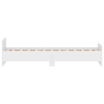 Bed Frame without Mattress White 75x190 cm Small Single  Engineered Wood