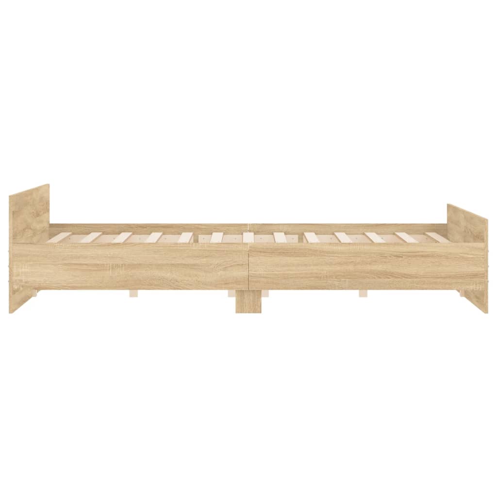 Bed Frame with Headboard and Footboard Sonoma Oak 200x200 cm