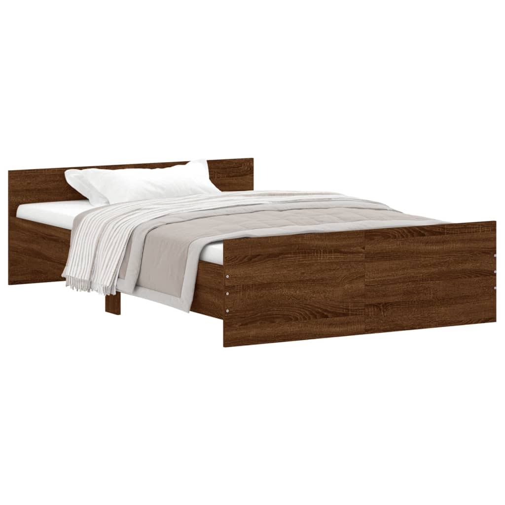 Bed Frame without Mattress Brown Oak 120x200 cm