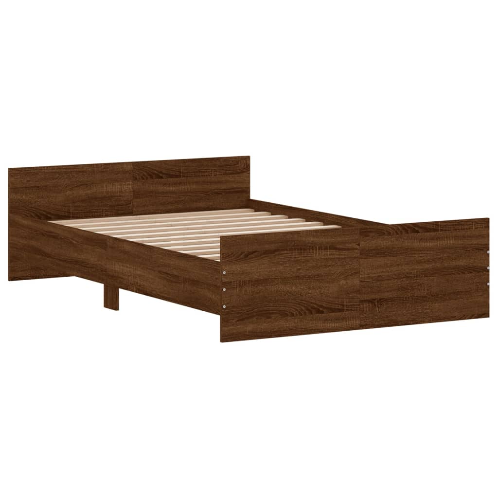 Bed Frame without Mattress Brown Oak 120x200 cm