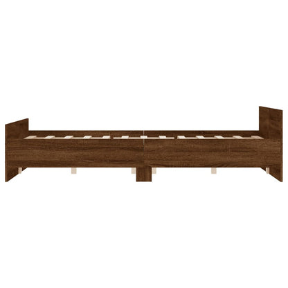 Bed Frame without Mattress Brown Oak 120x200 cm