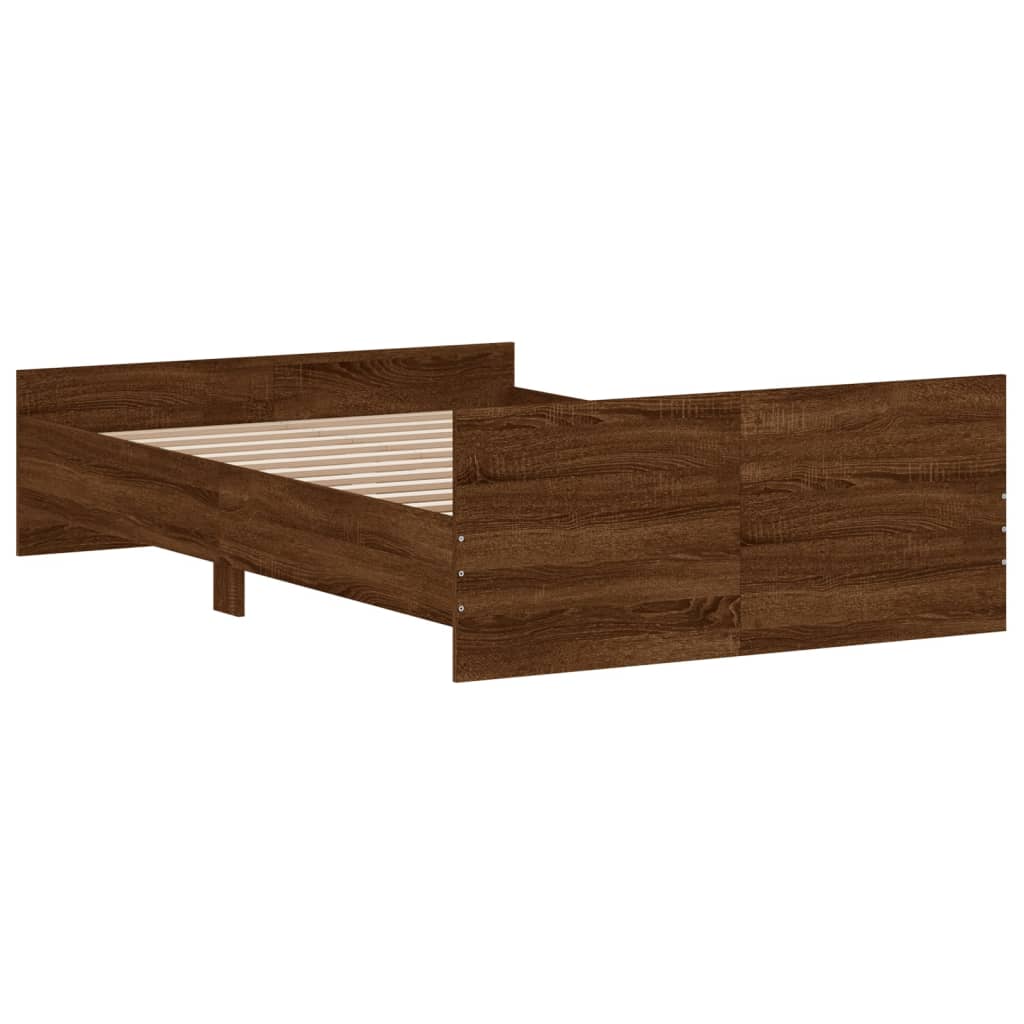 Bed Frame without Mattress Brown Oak 120x200 cm