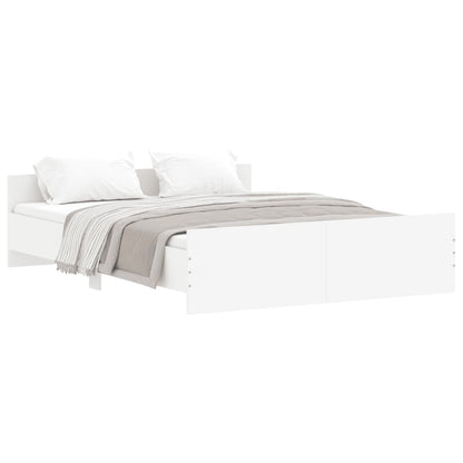 Bed Frame with Headboard and Footboard White 150x200 cm King Size