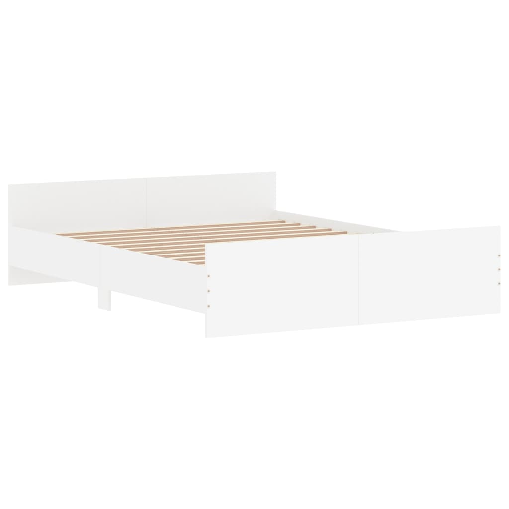 Bed Frame with Headboard and Footboard White 150x200 cm King Size