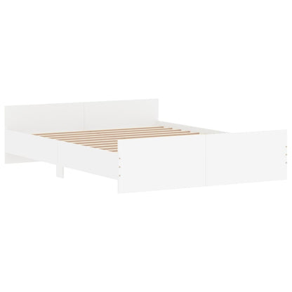 Bed Frame with Headboard and Footboard White 150x200 cm King Size