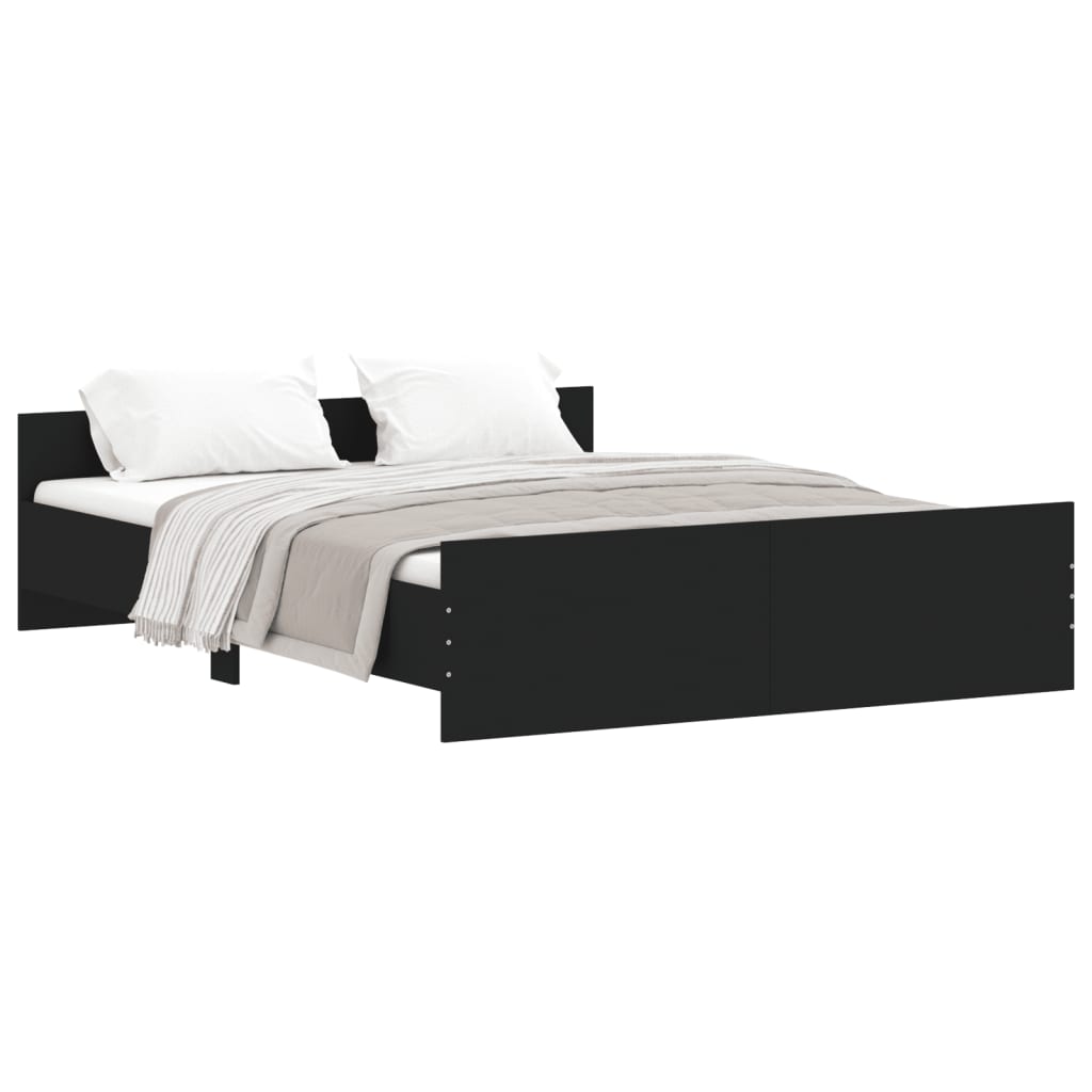 Bed Frame without Mattress Black 150x200 cm King Size