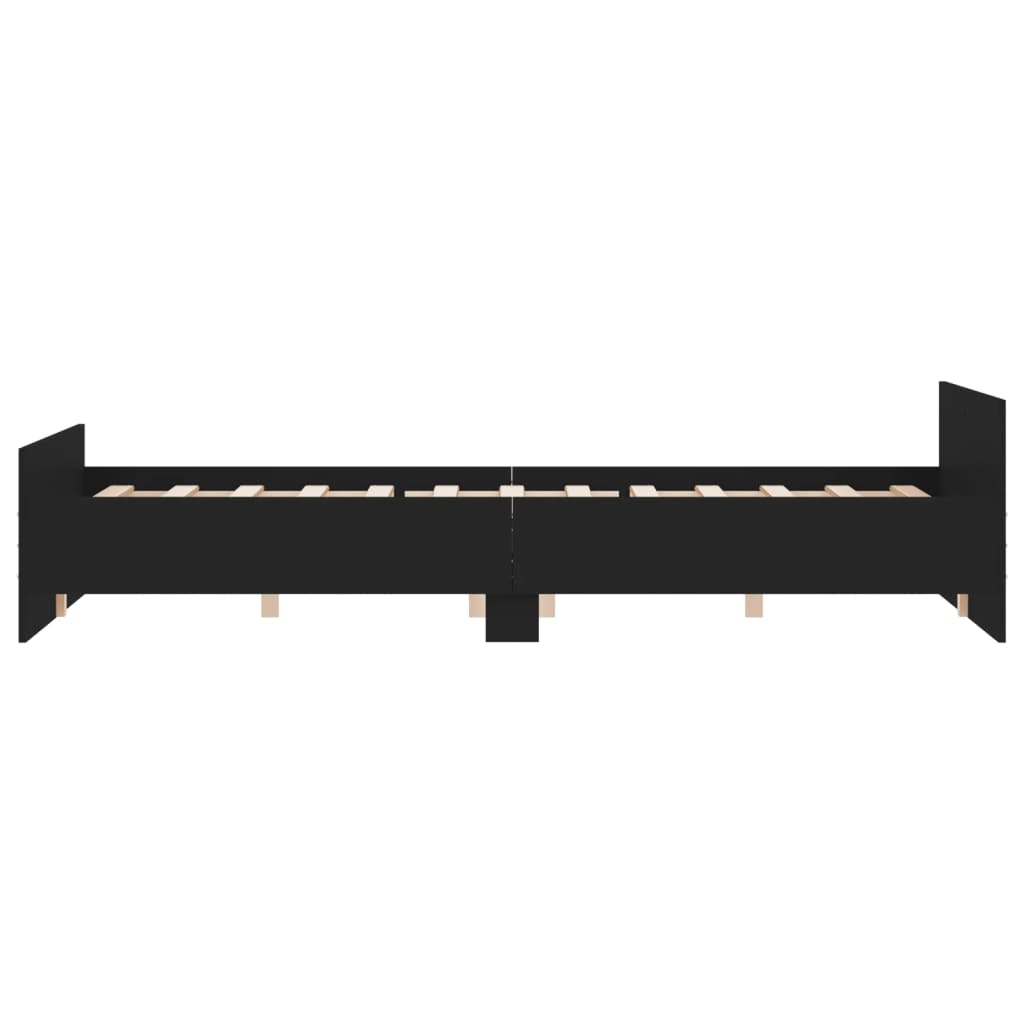 Bed Frame without Mattress Black 150x200 cm King Size