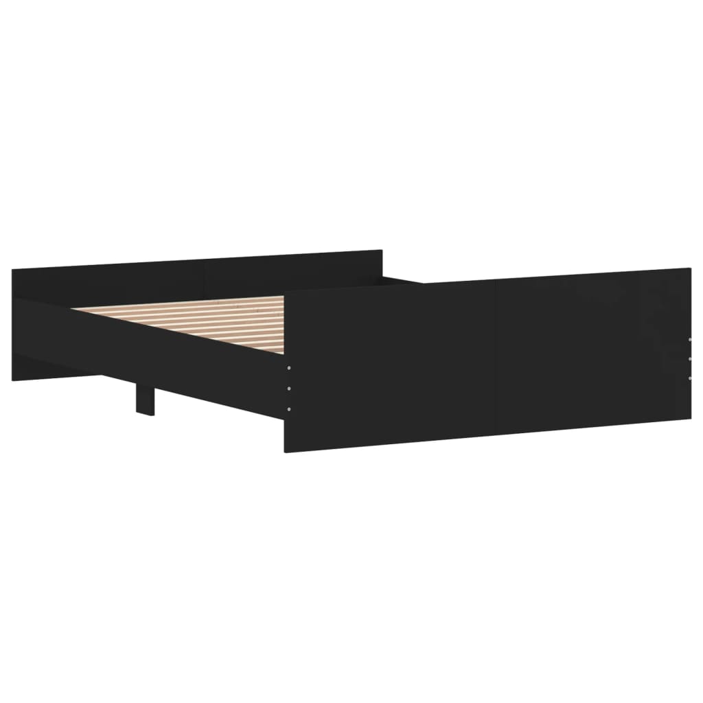 Bed Frame without Mattress Black 150x200 cm King Size