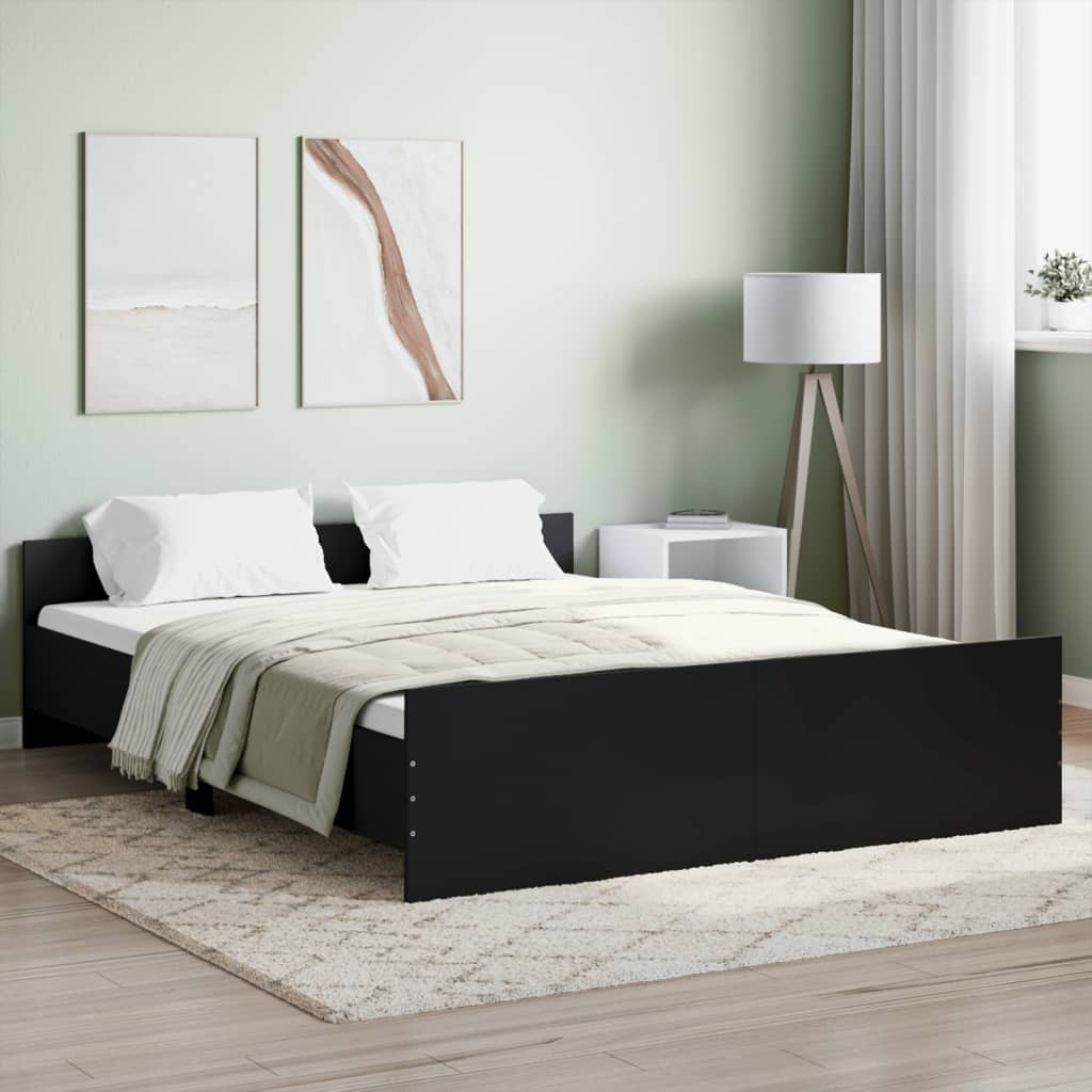 Bed Frame without Mattress Black 150x200 cm King Size