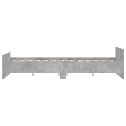 Bed Frame with Headboard and Footboard Concrete Grey 150x200 cm King Size