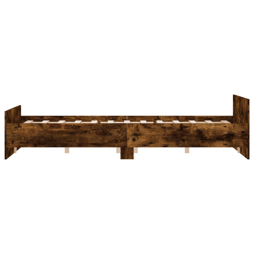 Bed Frame without Mattress Smoked Oak 150x200 cm King Size