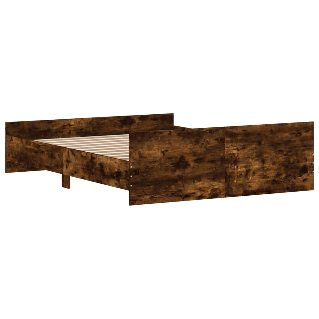 Bed Frame without Mattress Smoked Oak 150x200 cm King Size