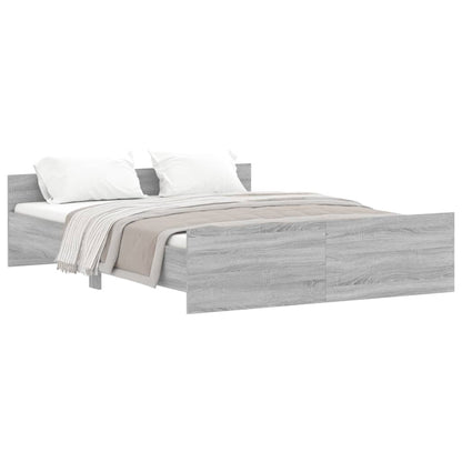 Bed Frame without Mattress Grey Sonoma 150x200 cm King Size