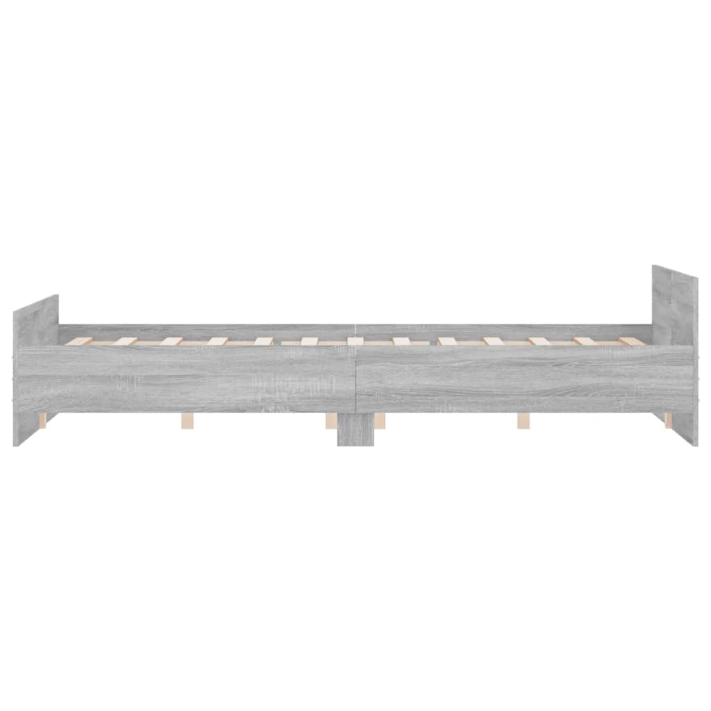 Bed Frame without Mattress Grey Sonoma 150x200 cm King Size