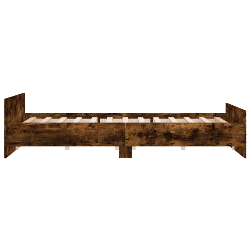 Bed Frame without Mattress Smoked Oak 180x200 cm Super King