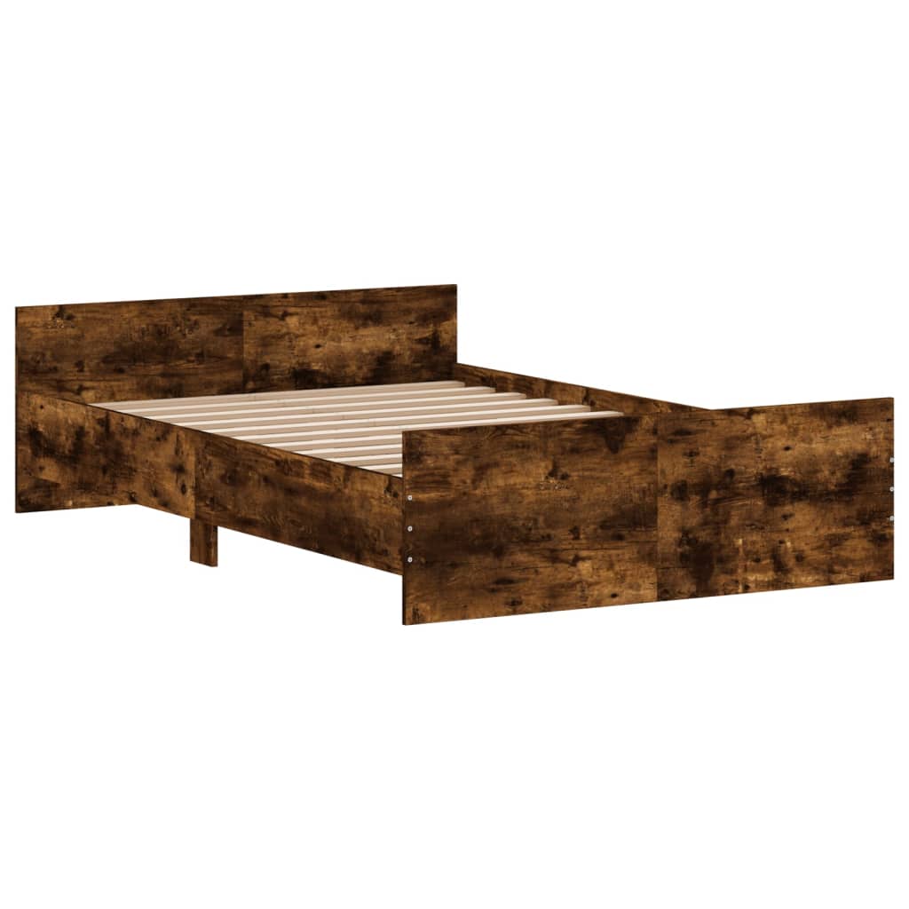 Bed Frame without Mattress Smoked Oak 120x190 cm Small Double