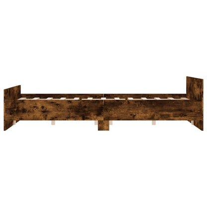 Bed Frame without Mattress Smoked Oak 120x190 cm Small Double