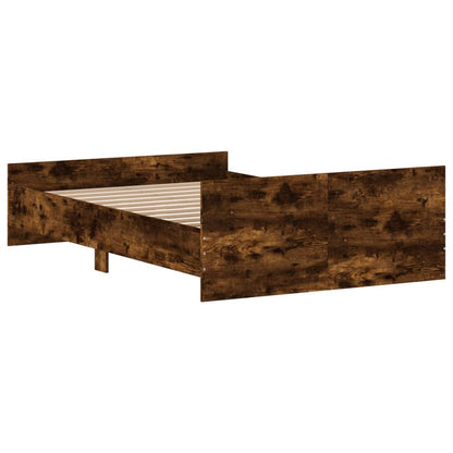 Bed Frame without Mattress Smoked Oak 120x190 cm Small Double