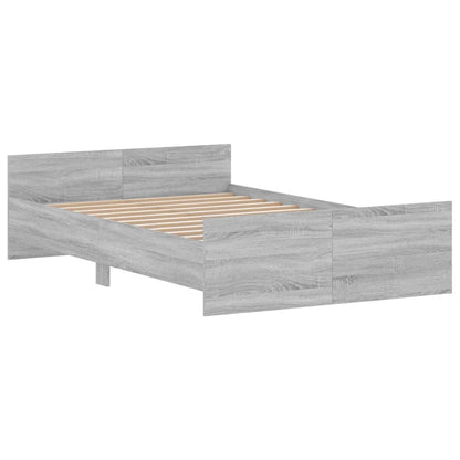 Bed Frame without Mattress Grey Sonoma 120x190 cm Small Double