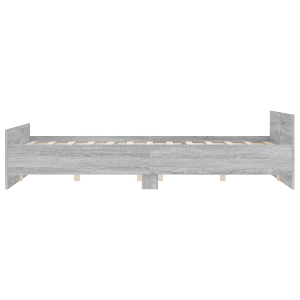 Bed Frame without Mattress Grey Sonoma 120x190 cm Small Double