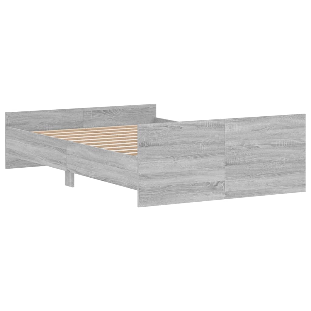 Bed Frame without Mattress Grey Sonoma 120x190 cm Small Double