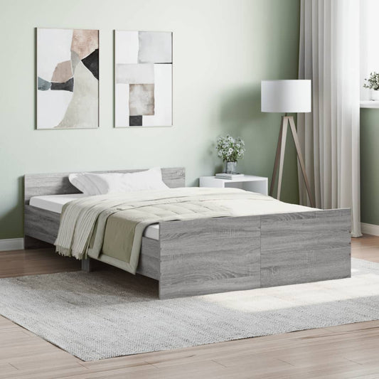 Bed Frame without Mattress Grey Sonoma 120x190 cm Small Double