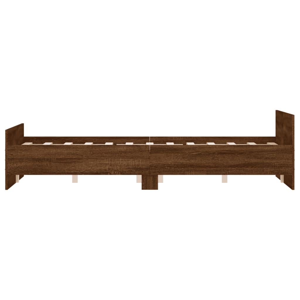 Bed Frame without Mattress Brown Oak 135x190 cm Double