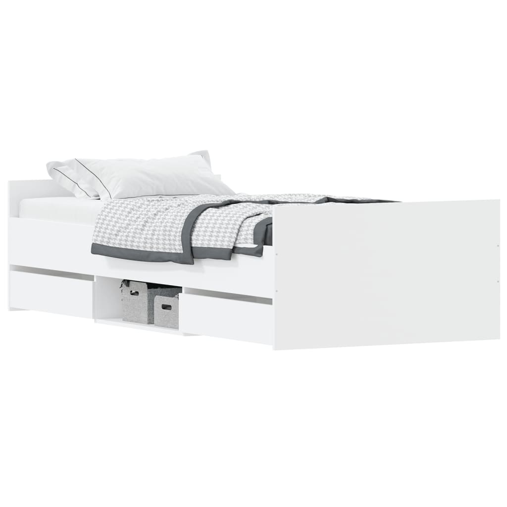 Bed Frame without Mattress White 100x200 cm