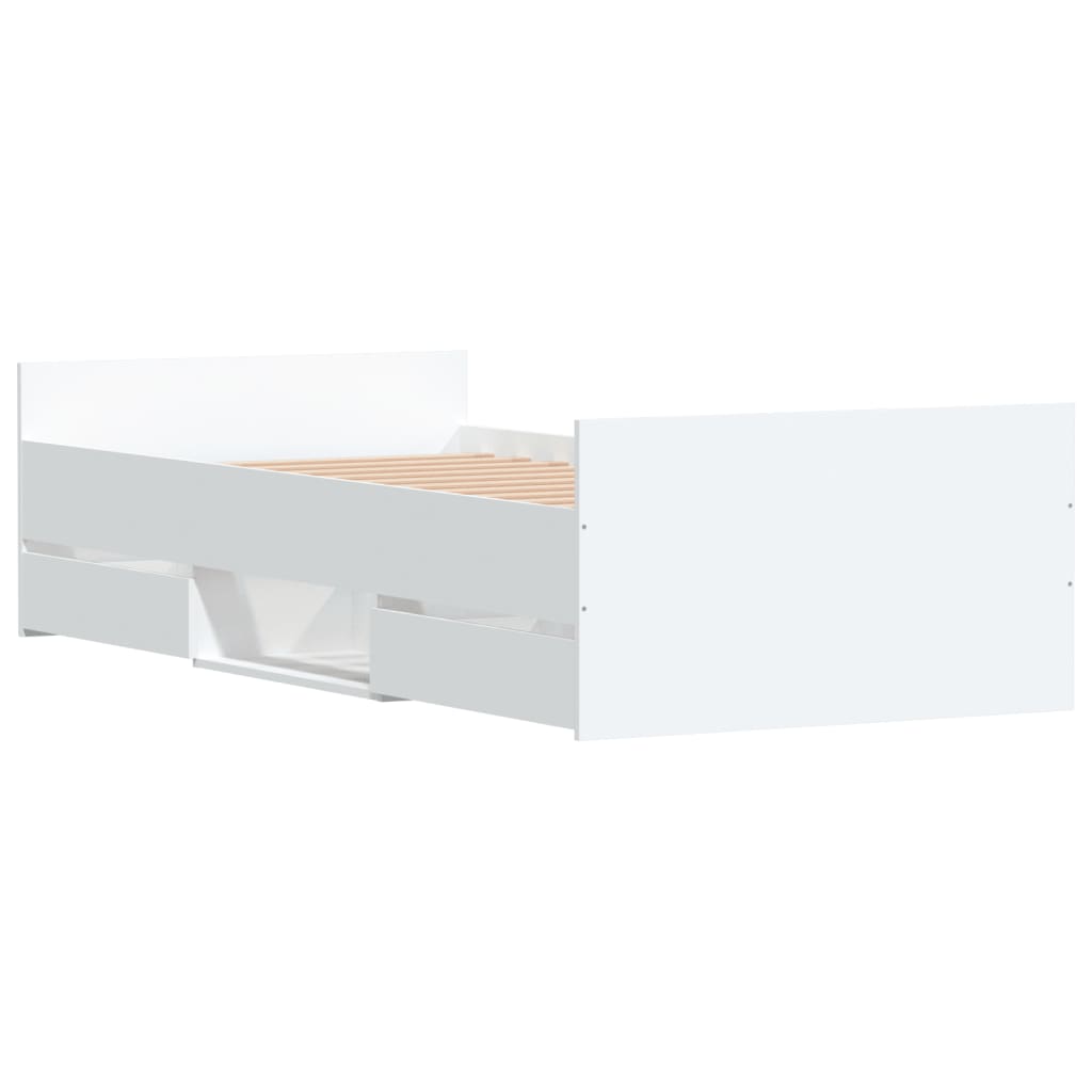 Bed Frame without Mattress White 100x200 cm