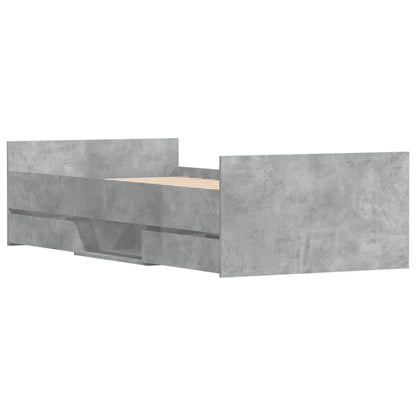 Bed Frame with Headboard and Footboard Concrete Grey 100x200 cm