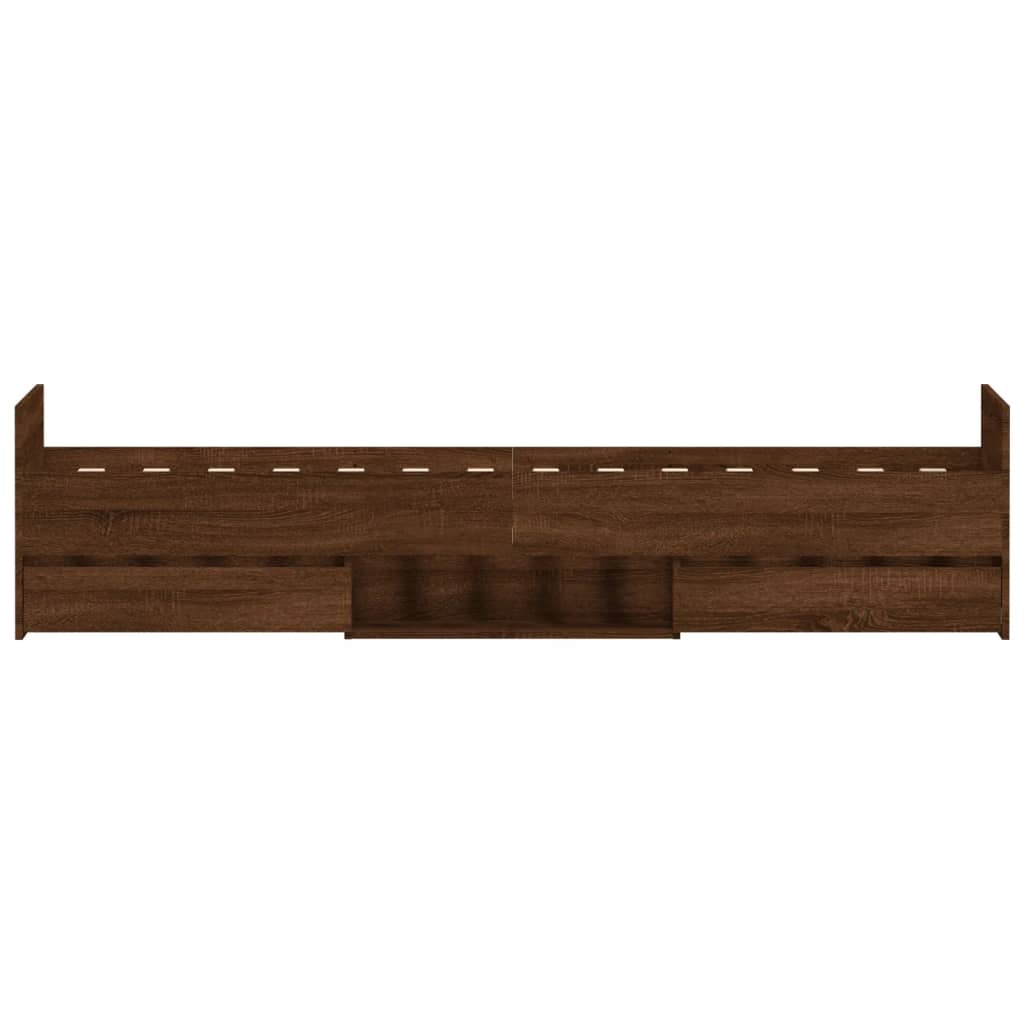 Bed Frame without Mattress Brown Oak 100x200 cm