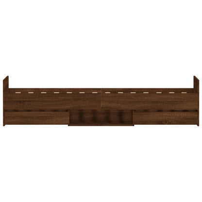 Bed Frame without Mattress Brown Oak 100x200 cm