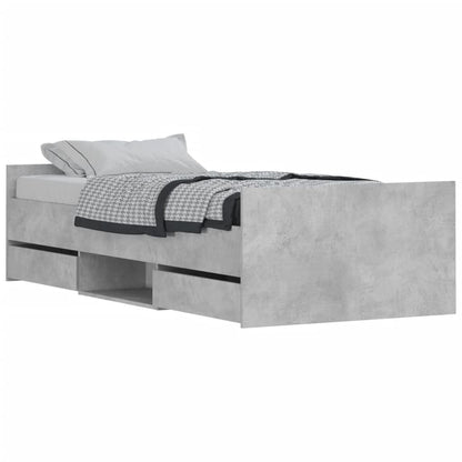 Bed Frame without Mattress Concrete Grey 90x190 cm Single