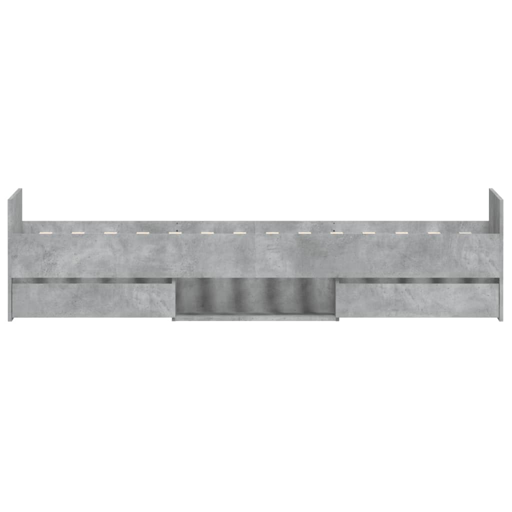 Bed Frame without Mattress Concrete Grey 90x190 cm Single