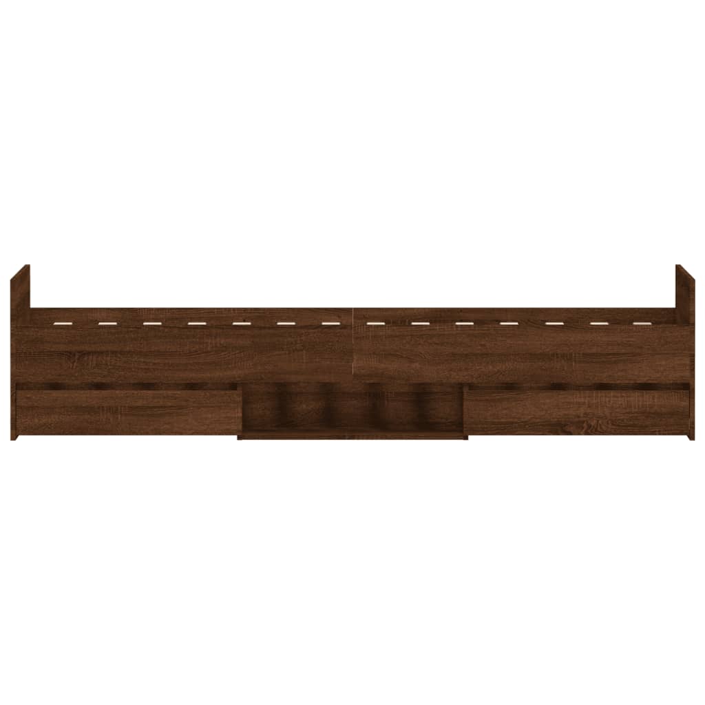 Bed Frame without Mattress Brown Oak 90x190 cm Single