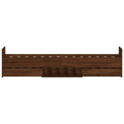 Bed Frame without Mattress Brown Oak 90x190 cm Single