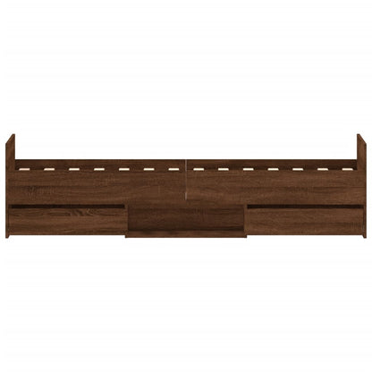 Bed Frame without Mattress Brown Oak 75x190 cm Small Single