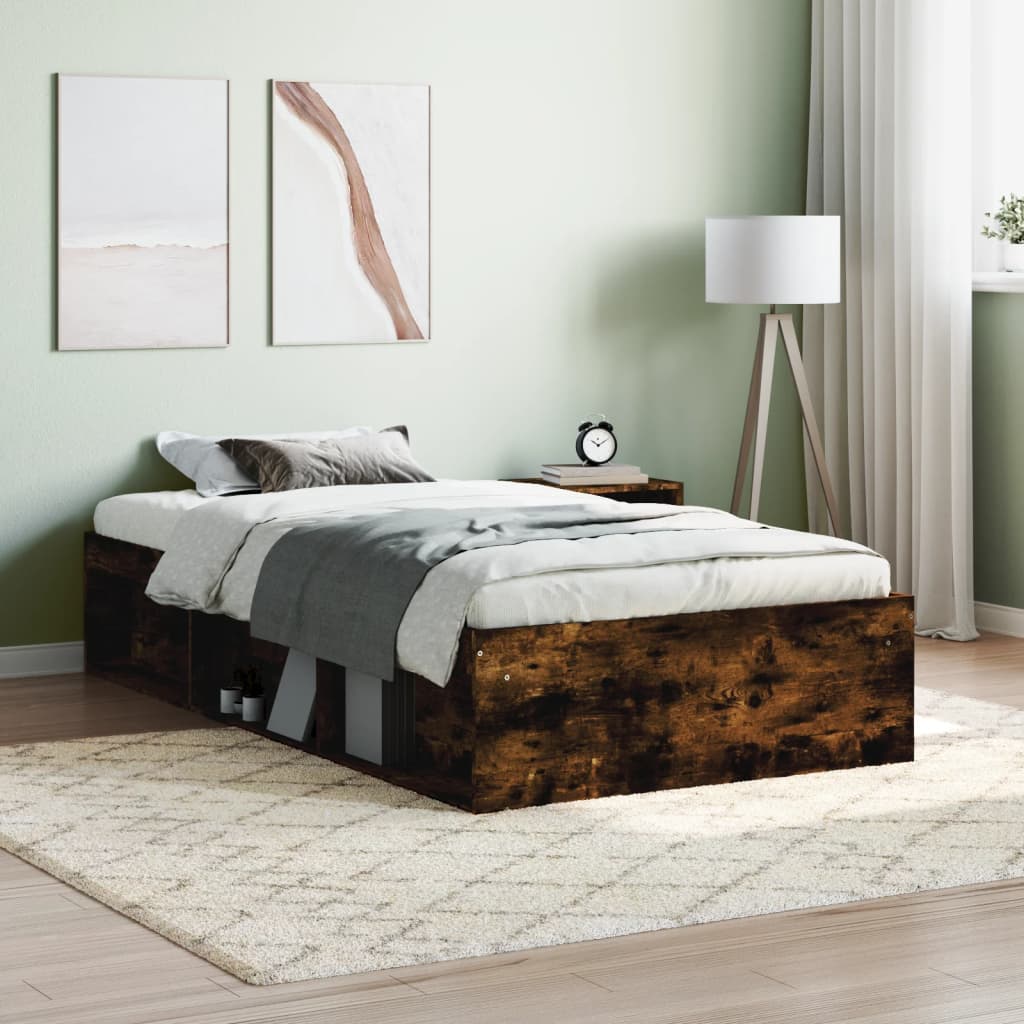 Bed Frame Smoked Oak 90x200 cm