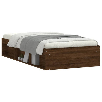 Bed Frame without Mattress Brown Oak 90x200 cm