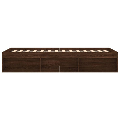 Bed Frame without Mattress Brown Oak 90x200 cm