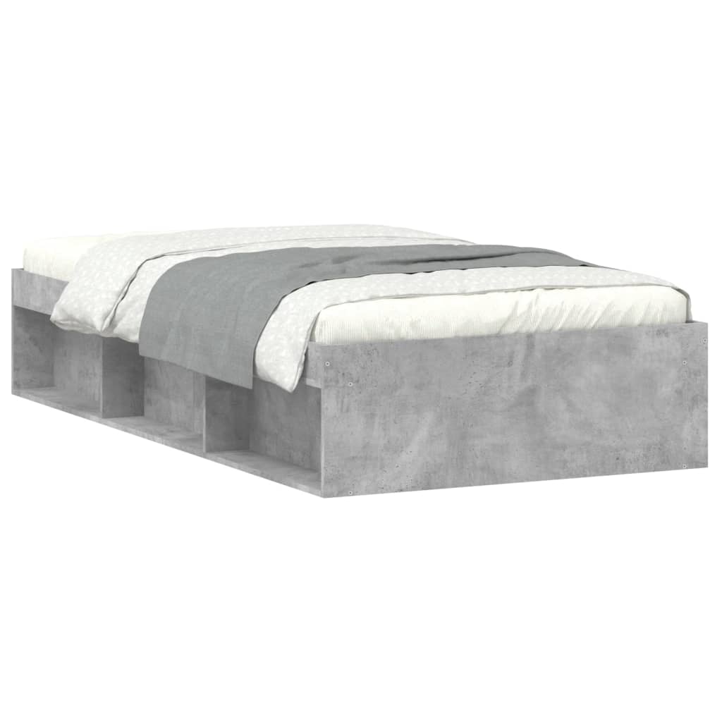 Bed Frame without Mattress Concrete Grey 100x200 cm