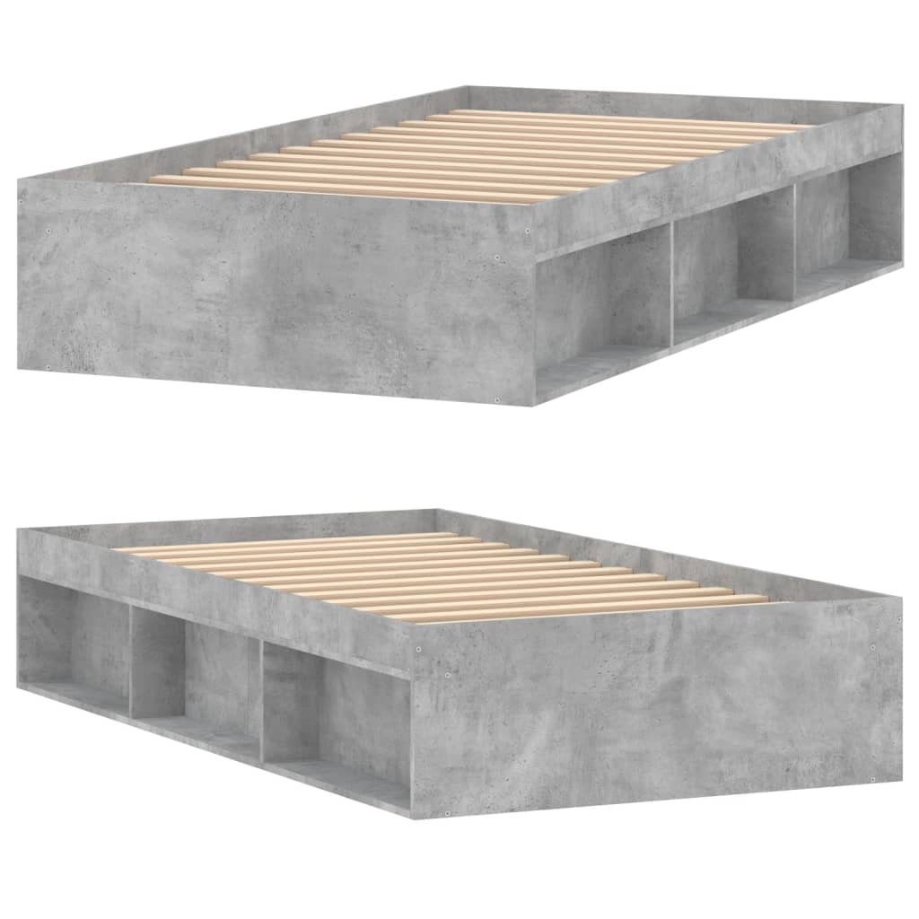 Bed Frame without Mattress Concrete Grey 100x200 cm