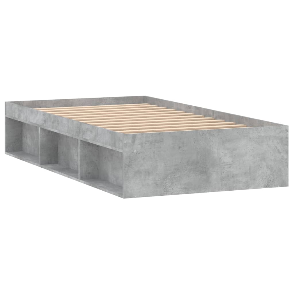 Bed Frame without Mattress Concrete Grey 100x200 cm