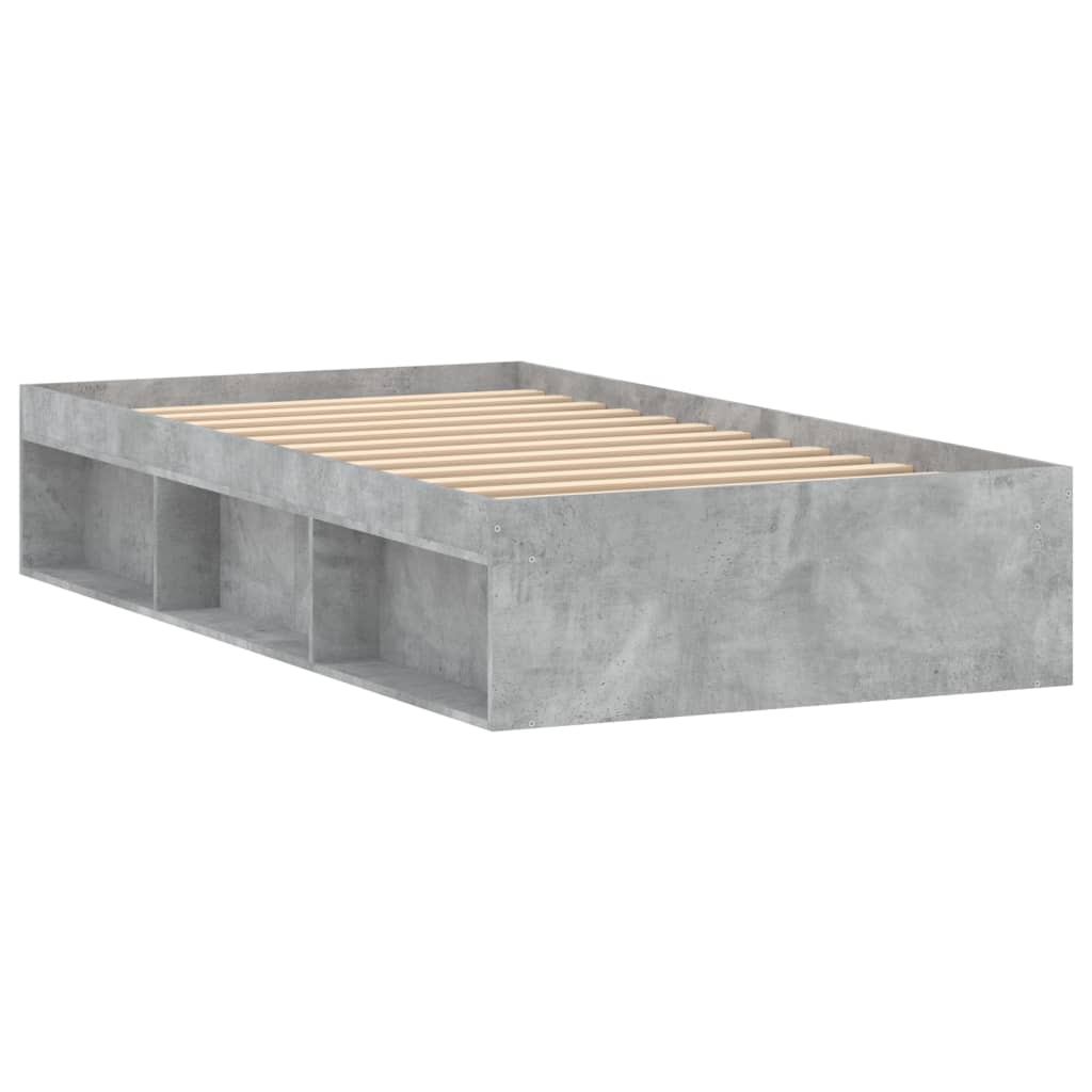 Bed Frame without Mattress Concrete Grey 100x200 cm