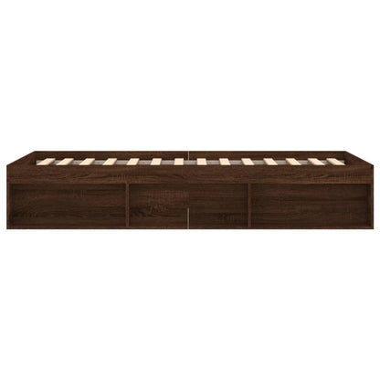 Bed Frame without Mattress Brown Oak 100x200 cm