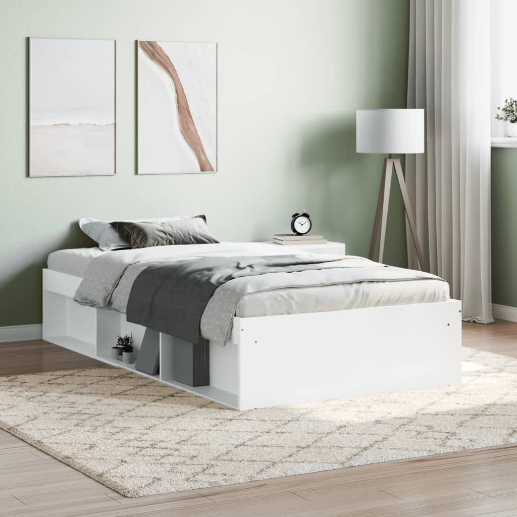 Bed Frame White 90x190 cm Single