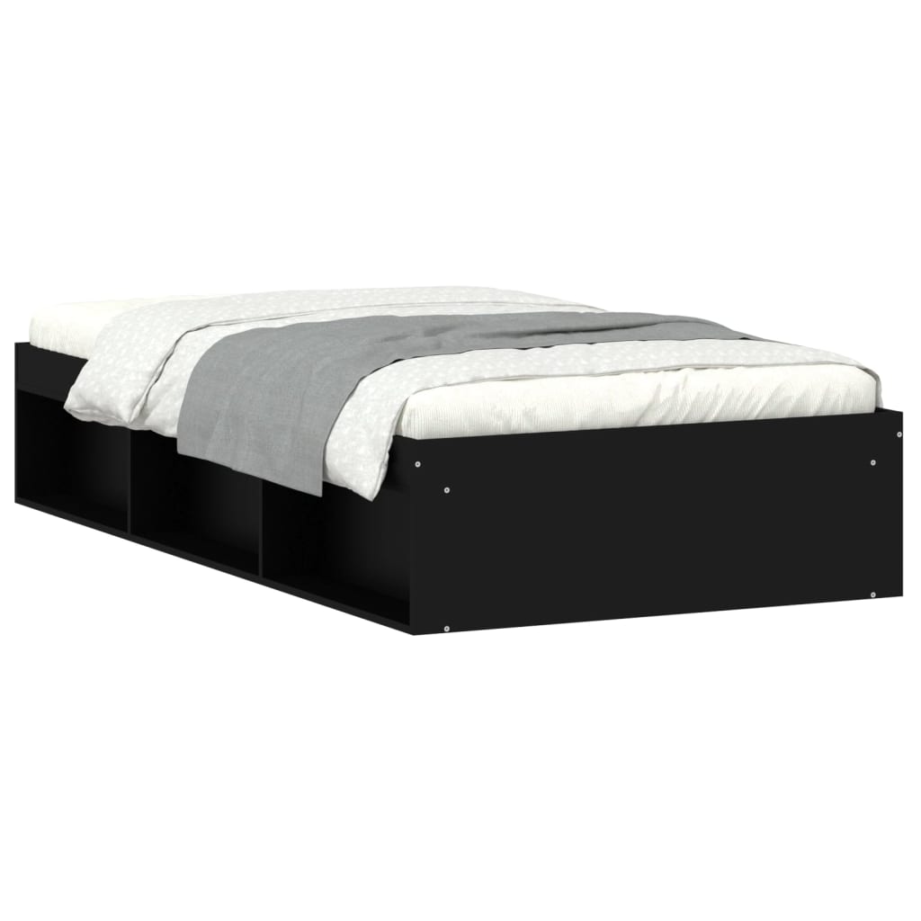 Bed Frame without Mattress Black 90x190 cm Single