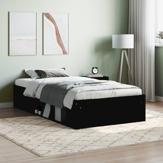 Bed Frame without Mattress Black 90x190 cm Single