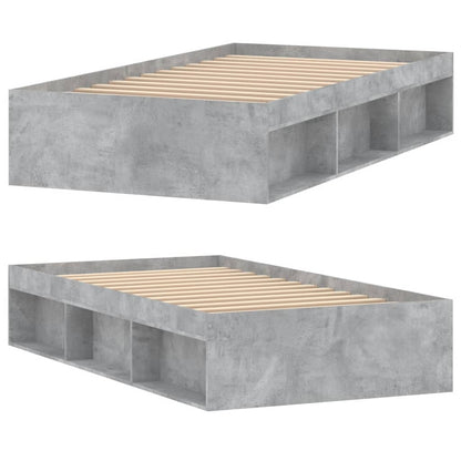 Bed Frame Concrete Grey 90x190 cm Single